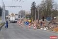 Stavba nové křižovatky a opravy komunikace v Borské u nového depa PMDP. 
