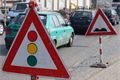 Stavba nové křižovatky a opravy komunikace v Borské u nového depa PMDP. 
