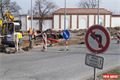 Stavba nové křižovatky a opravy komunikace v Borské u nového depa PMDP. 