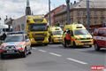 Srážka kamionu a tramvaje na Palackého. 