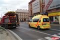 Srážka kamionu a tramvaje na Palackého. 