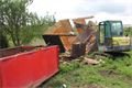 Demolice obydlí pro asociální osoby ve Skvrňanech.&nbsp;