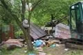 Demolice obydlí pro asociální osoby ve Skvrňanech.&nbsp;