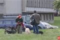 "Sběrači kovů" a pochybné exitence jsou v lokalitě k vidění často...