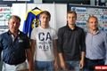 Podpis smluv nových posil. Zleva Miroslav Dušek, David Michel, Jiří Kepka a Martin Straka.