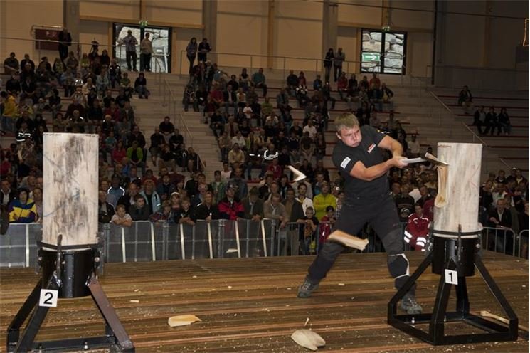 standing block chop - přesekávání stojícího kmene