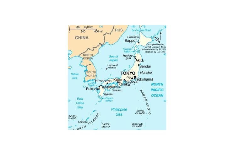 Japonsko, mapa Japonsko, mapa