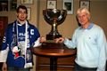Setkání s fanoušky HC Plzeň _ Petr Skála s trenérem Jelínkem u Prezidentského poháru