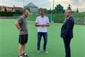  1. náměstek primátora města Plzně Roman Zarzycký s místrostarostou Litic Michalem Hausnerem a předsedou TJ Litice Michalem Hofrichterem. 