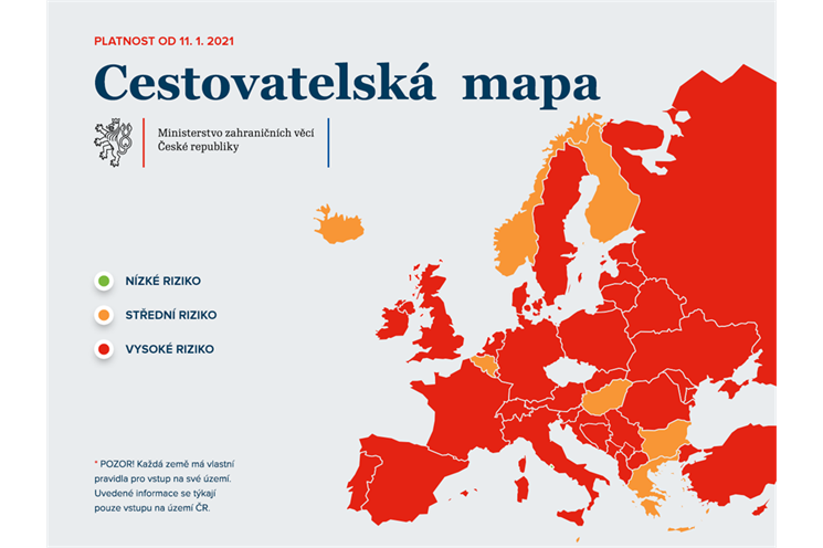 mapa od 11. ledna