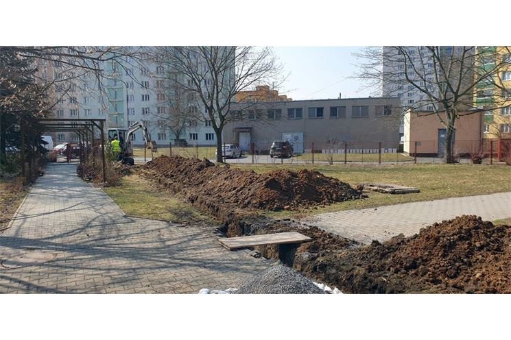 oprava vodovodní přípojky 55. MŠ