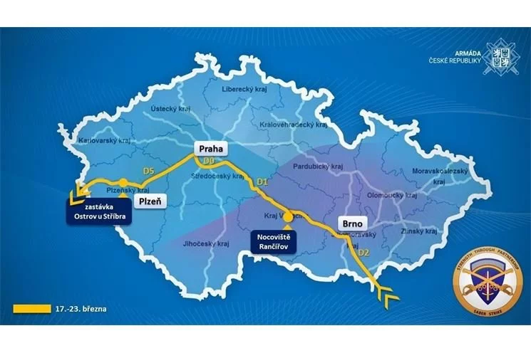americký konvoj mapa
