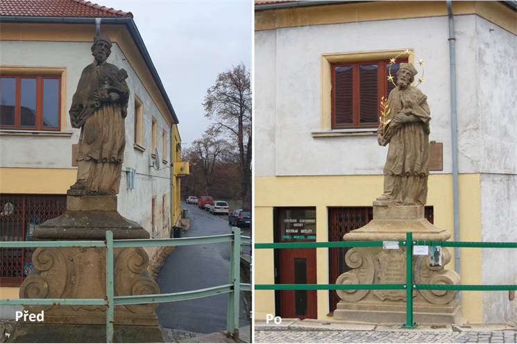 Socha sv. Jana Nepomuckého_Horšovský Týn Socha sv. Jana Nepomuckého_Horšovský Týn