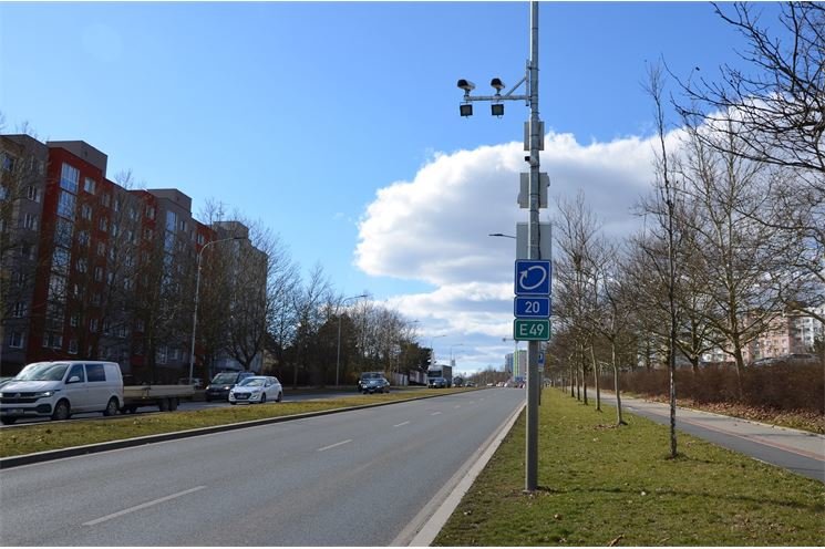 Úsekové měření Studentská_bod A_směr Globus