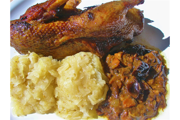 Divoká kachna na slanině, švestkách a víně_Andrea Motlíková 