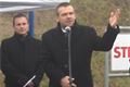 Otevření nového úseku silnice I/27 v Plzni na Borech, zleva: ředitel ŘSD Ing. René Poruba a primátor Plzně Martin Baxa.