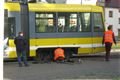 Tramvaj vykolejila na konečné linky číslo 1 na náměstí Milady Horákové.