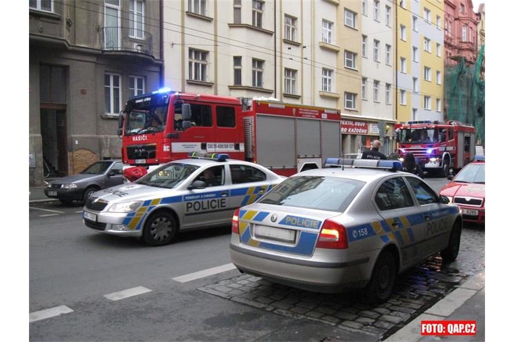 Zásah u požáru v bytě v Dobrovského ulici. 
