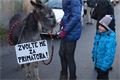 Protest proti demolici domu číslo 40 v Luční ulici na Roudné.