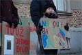 Protest proti demolici domu číslo 40 v Luční ulici na Roudné.