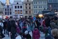 První Novoroční ohňostroj na náměstí Republiky v Plzni.