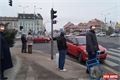 Nehoda tří osobních aut na křižovatce Klatovská - Borská v Plzni. 