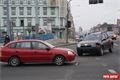 Nehoda tří osobních aut na křižovatce Klatovská - Borská v Plzni. 