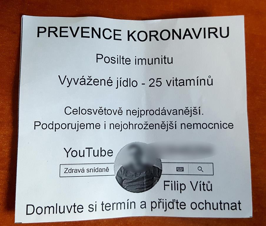 Inspekce varuje!! Někteří prodejci doplňků stravy zneužívají epidemii