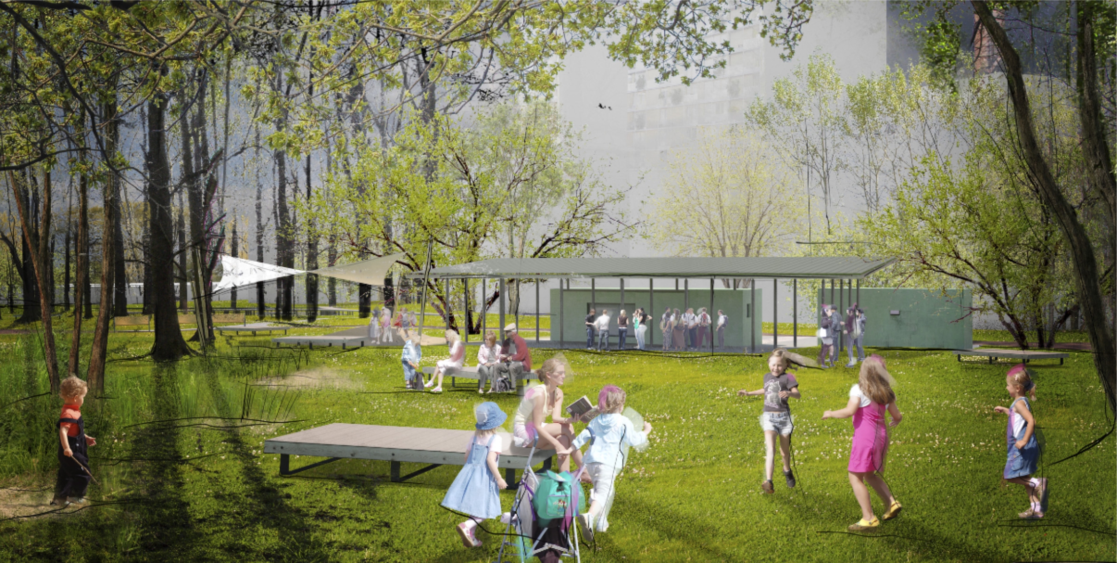 Jak bude vypadat Papírenský park? Město představilo studii, nejdříve ale musí park získat - VIZUALIZACE