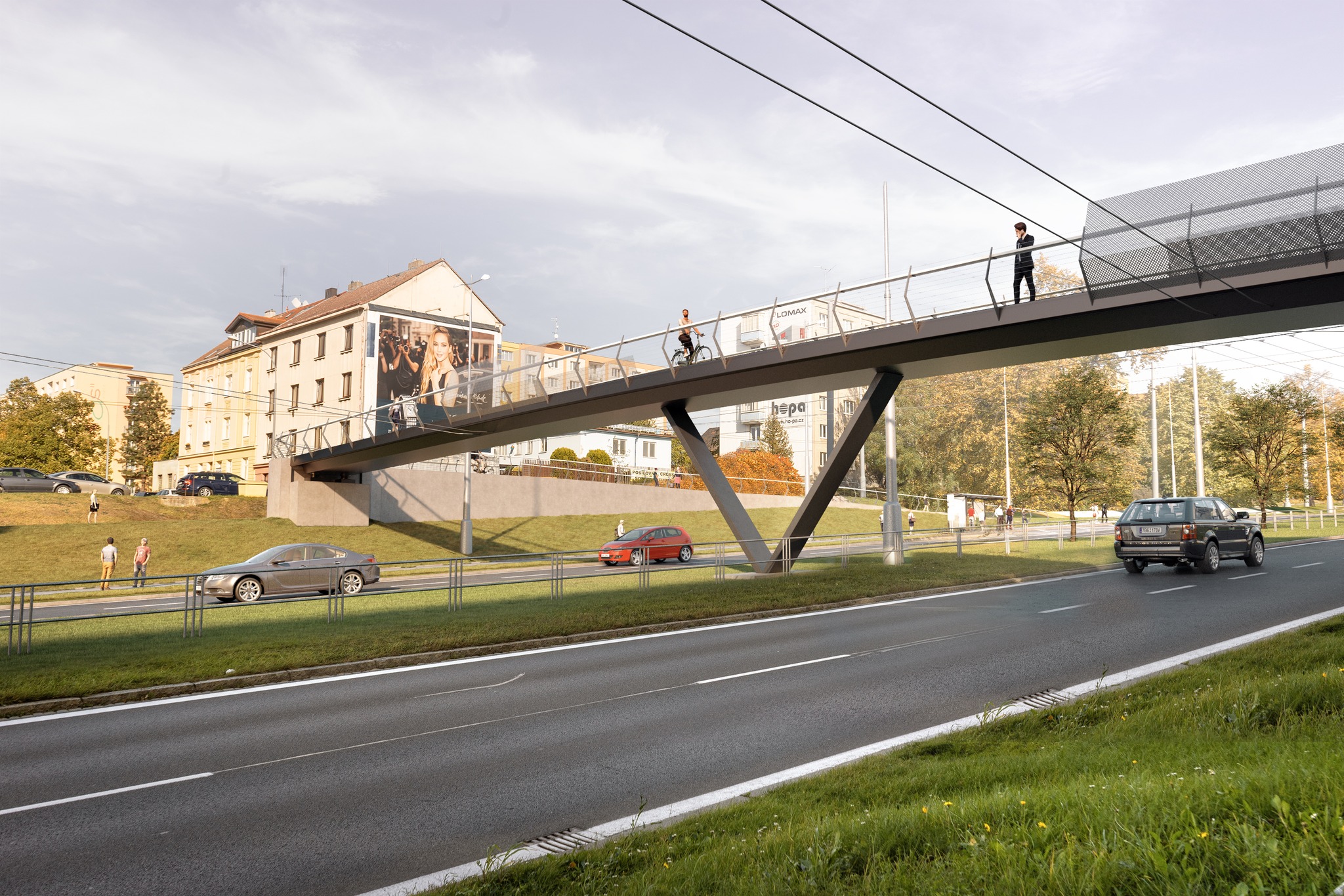 Nová lávka usnadní cestu přes rušnou Rokycanskou třídu